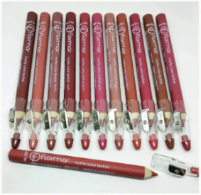 Pack of 6 or 12 Lip Liners Pencils LipPencils Nude Dark Shades Matte Waterproof